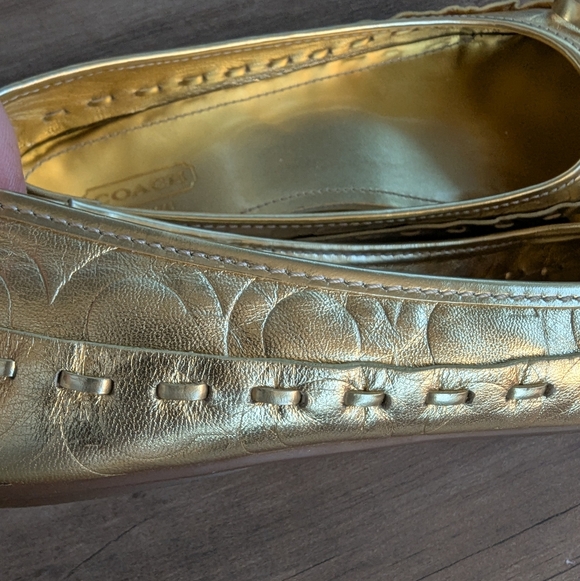 Coach Payton metallic gold leather ballet flats - Picture 10 of 16